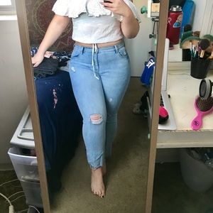 Perfect straight blue jeans